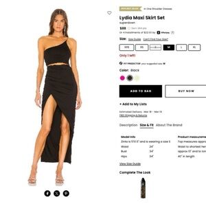 Superdown Elegant Black One-Shoulder Set